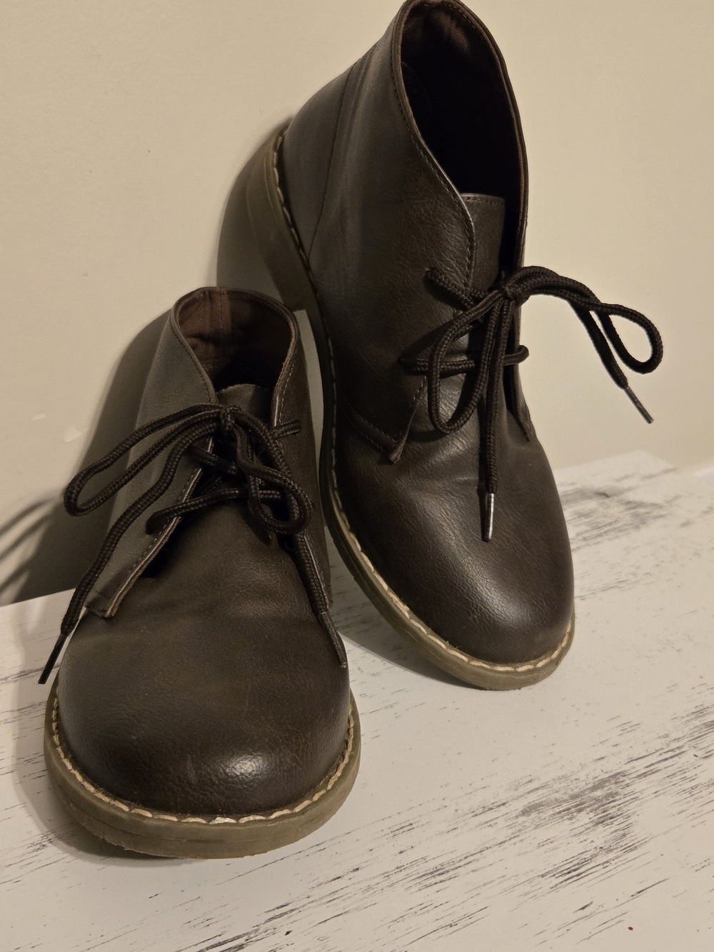 Boys Brown Lace-Up Casual Ankle Boots